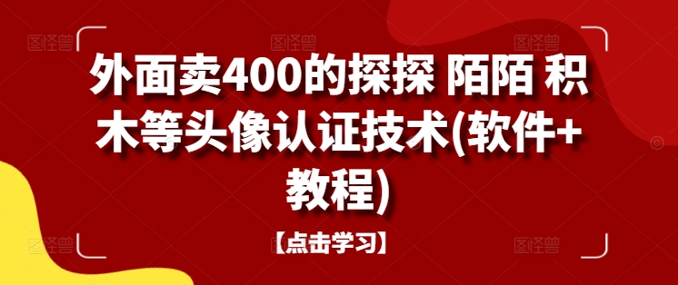 外面卖400的探探 陌陌 积木等头像认证技术(软件+教程)-开心分享网