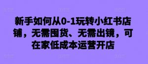 新手如何从0-1玩转小红书店铺,无需囤货、无需出镜,可在家低成本运营开店-开心分享网