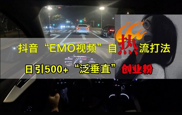 抖音EMO视频自热打法,日引500+“泛垂直”创业粉-开心分享网