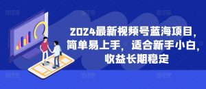 2024最新视频号蓝海项目,简单易上手,适合新手小白,收益长期稳定-开心分享网