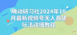 嗨动研习社2024年10月最新视频号无人直播玩法详细教程-开心分享网