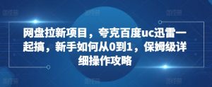 网盘拉新项目,夸克百度uc迅雷一起搞,新手如何从0到1,保姆级详细操作攻略-开心分享网