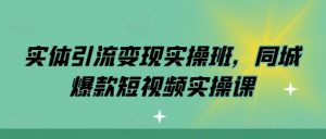 实体引流变现实操班,同城爆款短视频实操课-开心分享网