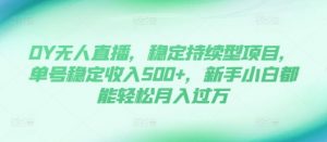 DY无人直播,稳定持续型项目,单号稳定收入500+,新手小白都能轻松月入过万【揭秘】-开心分享网