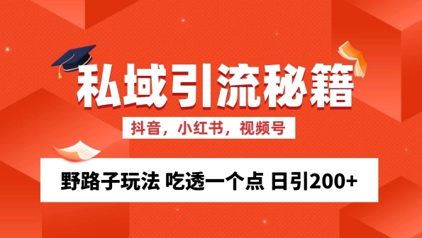 私域流量的精准化获客方法 野路子玩法 吃透一个点 日引200+ 【揭秘】-开心分享网