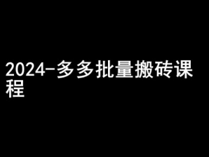 2024拼多多批量搬砖课程-闷声搞钱小圈子-开心分享网