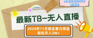 【最新TB-无人直播】11月最新,打造你的日不落直播间,轻松月入过W【揭秘】-开心分享网