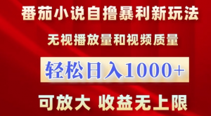 番茄小说自撸暴利新玩法,无视播放量,轻松日入1k,可放大,收益无上限【揭秘】-开心分享网