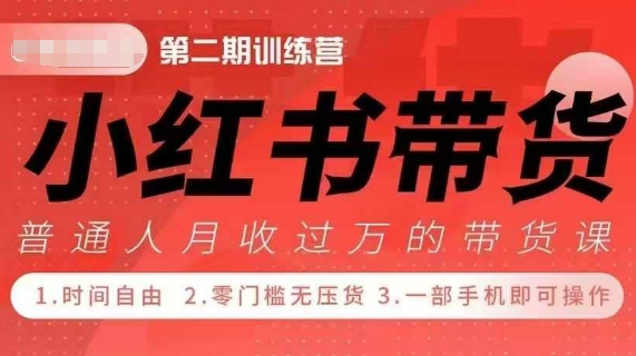 小Red书带货42天训练营 2.0版,宝妈+自由职+上班族+大学生,提高副业收入的大红利项目-开心分享网