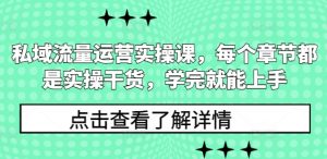 私域流量运营实操课,每个章节都是实操干货,学完就能上手-开心分享网