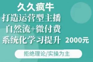 久久疯牛·自然流+微付费(12月23更新)打造运营型主播,包11月+12月-开心分享网