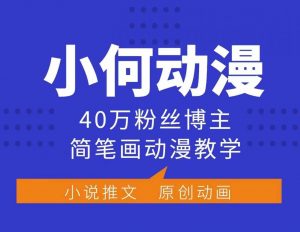 小何动漫简笔画动漫教学,40万粉丝博主课程,可做伙伴计划、分成计划、接广告等-开心分享网