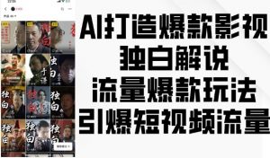 AI打造爆款影视独白解说,流量爆款玩法,引爆短视频流量-开心分享网