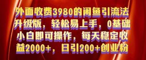 外面收费3980的闲鱼引流法,轻松易上手,0基础小白即可操作,日引200+创业粉的保姆级教程【揭秘】-开心分享网