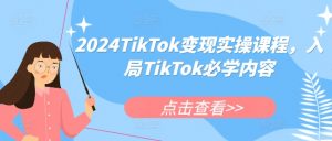 2024TikTok变现实操课程,入局TikTok必学内容-开心分享网