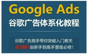 Google Ads谷歌广告体系化教程,谷歌广告高手带你突破入门难关,从0到1由新手到高手晋级必修-开心分享网