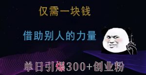 仅需一块钱,借助别人的力量,单日引爆300+创业粉、兼职粉【揭秘】-开心分享网