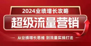 2024超级流量营销,2024业绩增长攻略,从业绩增长思维到流量实操打法-开心分享网