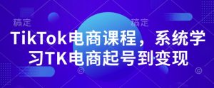 TikTok电商课程,系统学习TK电商起号到变现-开心分享网