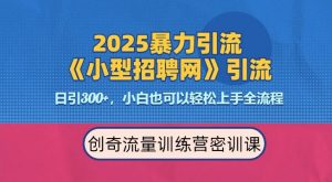 2025最新暴力引流方法,招聘平台一天引流300+,日变现多张,专业人士力荐-开心分享网