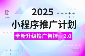 2025小程序推广计划,全新升级撸广告挂JI2.0玩法,日入多张,小白可做【揭秘】-开心分享网
