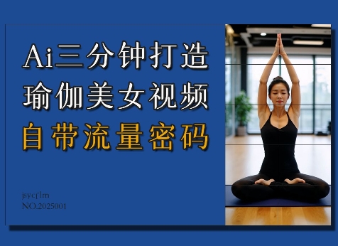 Ai3分钟打造瑜伽美女视频,自带流量密码-开心分享网