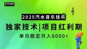 2025汽水音乐挂JI项目,独家最新技术,项目红利期稳定月入6000+-开心分享网