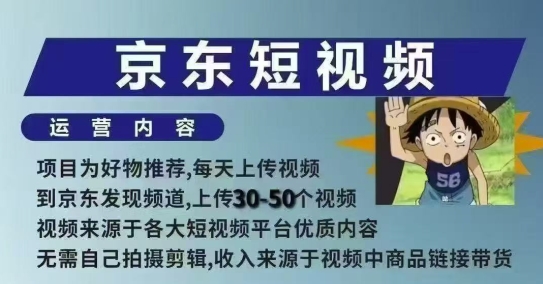 京东短视频带货课,无需自己拍摄剪辑,保姆式教学,两天快速上手-开心分享网