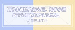 知乎小说推文怎么玩，知乎小说推文项目保姆级实战教程-开心分享网