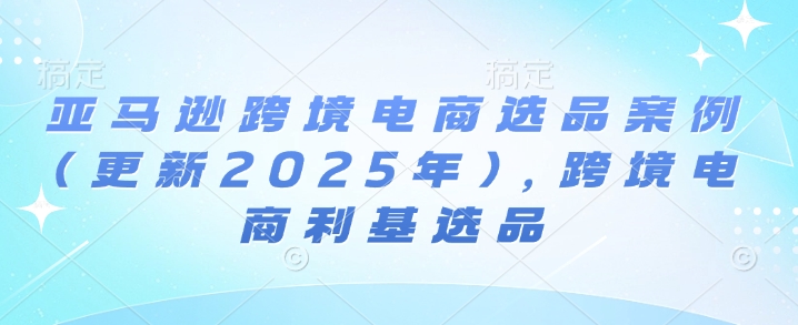 亚马逊跨境电商选品案例(更新2025年2月),跨境电商利基选品-开心分享网