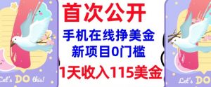 在线挣美金新项目,0门槛,1天收入115美刀,无脑操作,真正被动收入-开心分享网