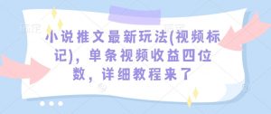 小说推文最新玩法(视频标记)，单条视频收益四位数，详细教程来了-开心分享网