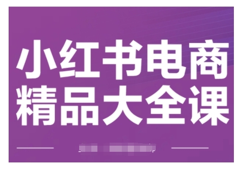 小红书电商精品大全课,快速掌握小红书运营技巧,实现精准引流与爆单目标,轻松玩转小红书电商(更新2月)-开心分享网