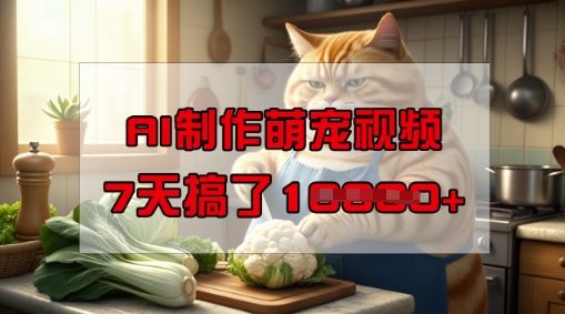 靠AI制作萌宠视频,操作简单门槛低,有手机就行,7天搞了1W-开心分享网