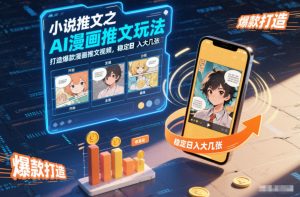 小说推文之AI漫画推文玩法，打造爆款漫画推文视频，稳定日入大几张-开心分享网