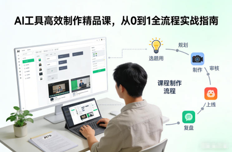 AI工具高效制作精品课，从0到1全流程实战指南-开心分享网