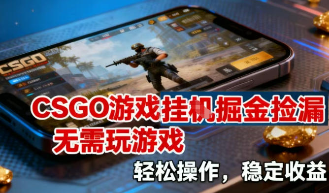CSGO游戏挂G掘金捡漏，不需要玩游戏，操作简单，收益稳定【揭秘】-开心分享网