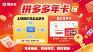 拼多多年卡,拼多多全链路运营底层逻辑,超级爆单术【更新12月】-开心分享网
