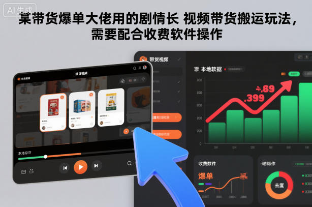 某带货爆单大佬用的剧情长视频带货搬运玩法，需要配合收费软件操作-开心分享网