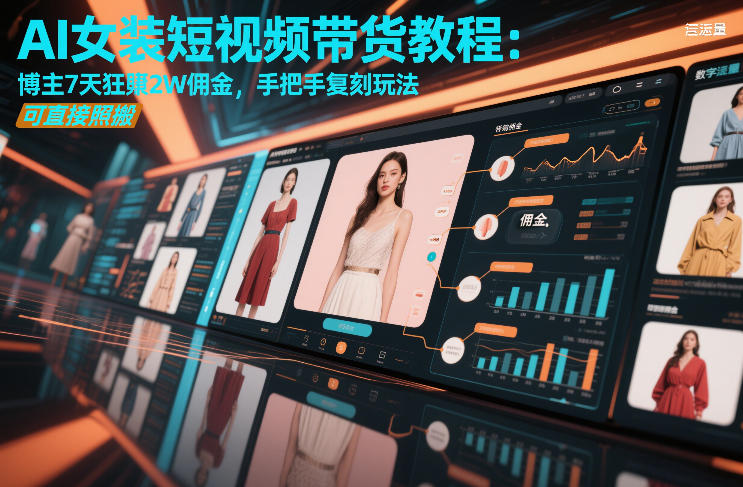 AI女装短视频带货教程：博主7天狂賺2W佣金，手把手复刻玩法，可直接照搬-开心分享网