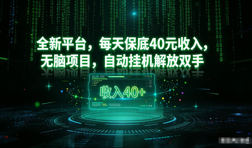 最新看广平台，每天保底30-4米，无脑项目，自动挂G解放双手【揭秘】-开心分享网