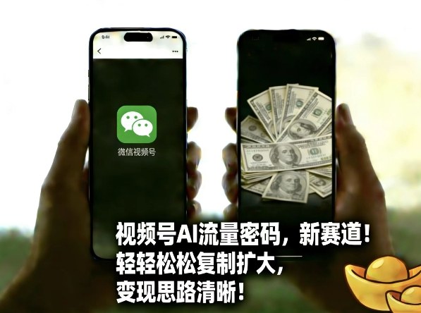 视频号AI流量密码新赛道，轻轻松松复制扩大，变现思路清晰-开心分享网