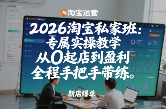 2026淘宝私家班：专属实操教学，从0起店到盈利，全程手把手带练（更新）-开心分享网