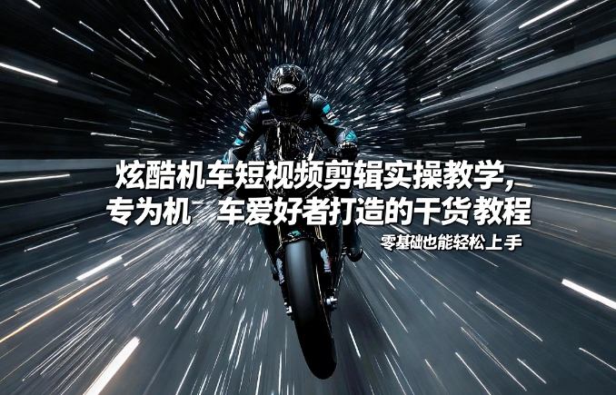 炫酷机车短视频剪辑实操教学，专为机车爱好者打造的干货教程，零基础也能轻松上手-开心分享网