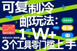 可复制冷邮件玩法：月投50刀賺1W+，新增6000+销售额，3个工具零门槛上手-开心分享网