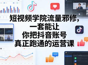 短视频学院流量邪修，一套能让你把抖音账号真正跑通的运营课-开心分享网