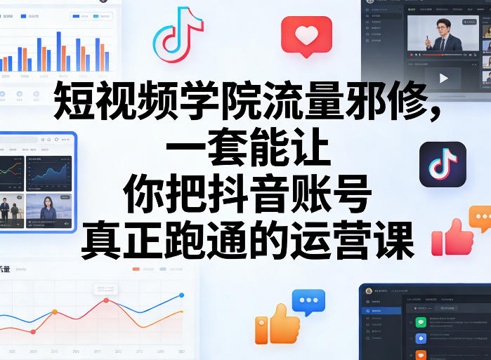 短视频学院流量邪修，一套能让你把抖音账号真正跑通的运营课-开心分享网