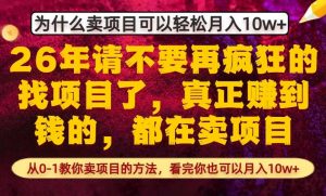 为什么真正賺到钱的都在卖项目,从0-1教你卖项目的方法,看完你也可以月入10w+【揭秘】-开心分享网