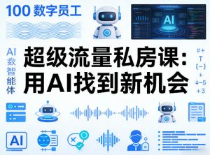 你的AI数字员工100个智能体，超级流量私房课，用AI找到新机会-开心分享网