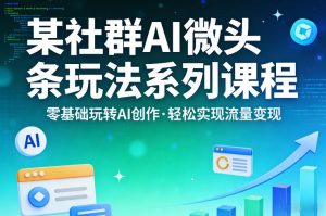 某社群的AI微头条玩法系列课程,零基础玩转AI创作,轻松实现流量变现-开心分享网